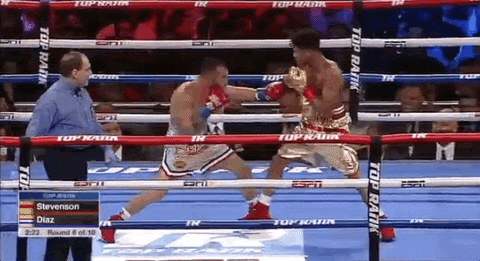 Shakur Stevenson And Christopher Diaz Exchanging Punches GIF