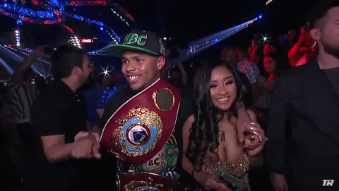 Shakur Stevenson And Fiancee Michelle Ragston GIF