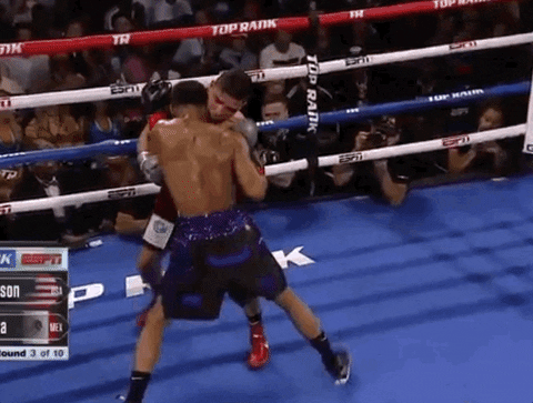 Shakur Stevenson Causing Alberto Guevara To Fall GIF