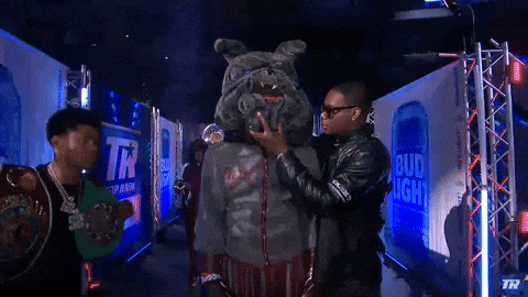 Shakur Stevenson Holding Jared Anderson Belts GIF