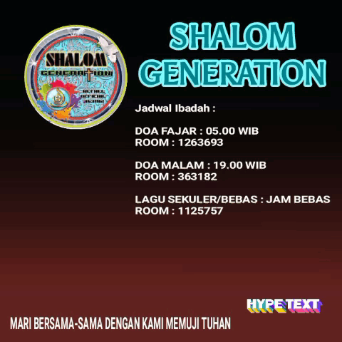 Shalom Generation Hype Text Poster