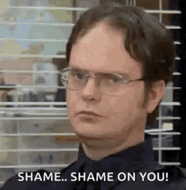 Shame On You Dwight Schrute GIF