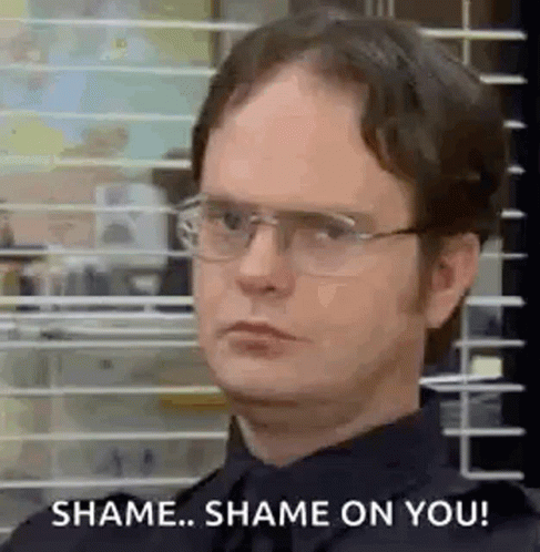 Shame On You Dwight Schrute GIF