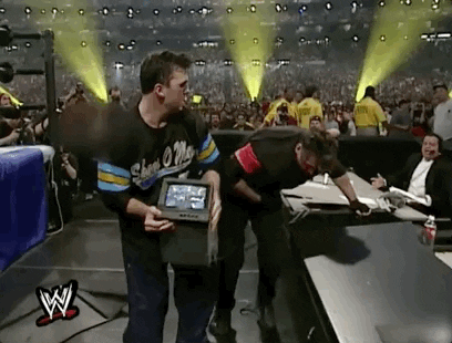 Shane Mcmahon Knocked On The Head GIF