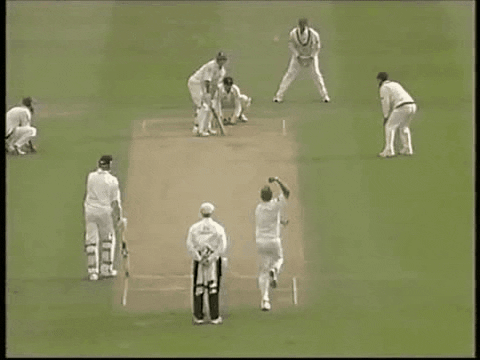 Shane Warne Powerful Delivery In Cricket Game GIF