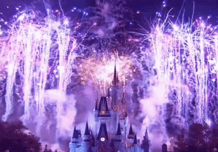 Shanghai Disneyland Purple Fireworks GIF