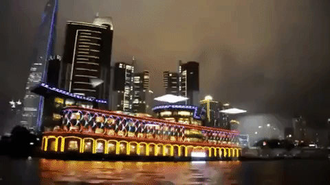 Shanghai Ferry At Night In China GIF