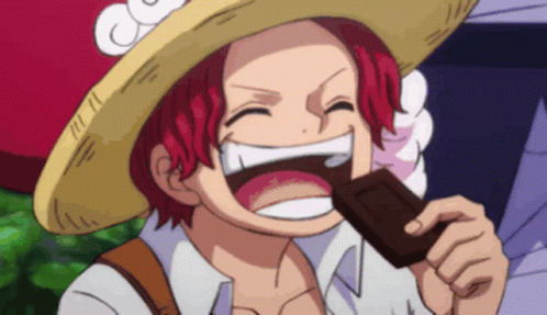 Shanks One Piece Eating Laughing GIF