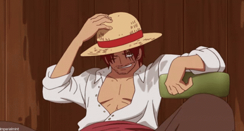 Shanks One Piece Hats Off Laughing Loud GIF