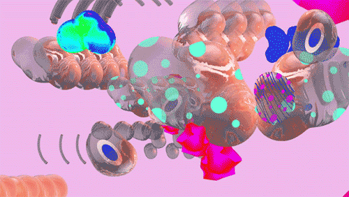 Shapes Floating Paint GIF