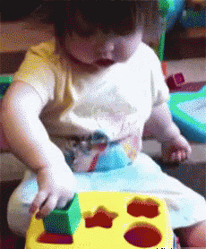 Shapes Puzzle Kid Playing GIF