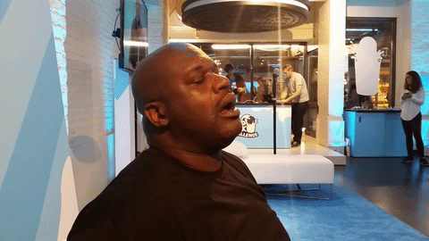 Shaq Caught Sleepy Smiling GIF