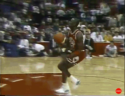 Shaq Dunking Air Jordan GIF
