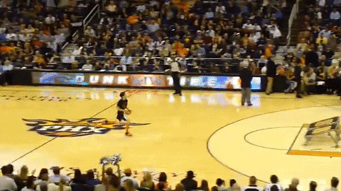 Shaq Dunking Basketball Shatter Accident GIF