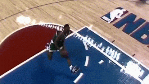 Shaq Dunking Hang Dunk GIF