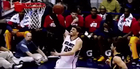 Shaq Dunking Kyle Korver GIF