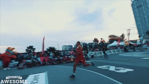 Shaq Dunking Power Jump GIF