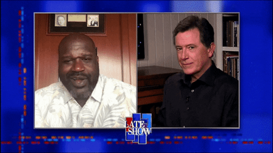 Shaquille O'neal Funny Stephen Colbert GIF