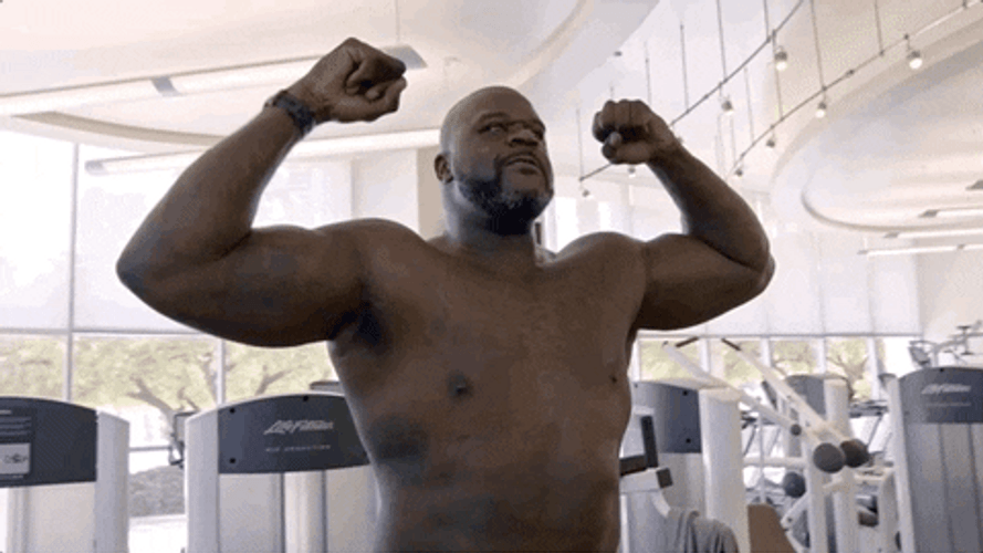 Shaquille O'neal Muscle Flexing GIF