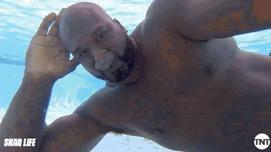 Shaquille O'neal Underwater Posing GIF