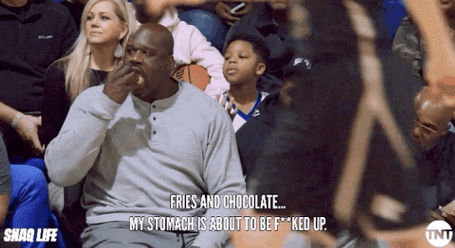 Shaquille O'neal Watching Fries Chocolate GIF