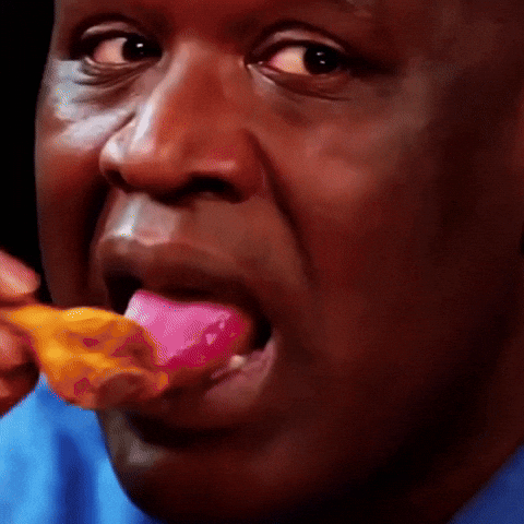 Shaquille Tasting Chicken Ouu GIF