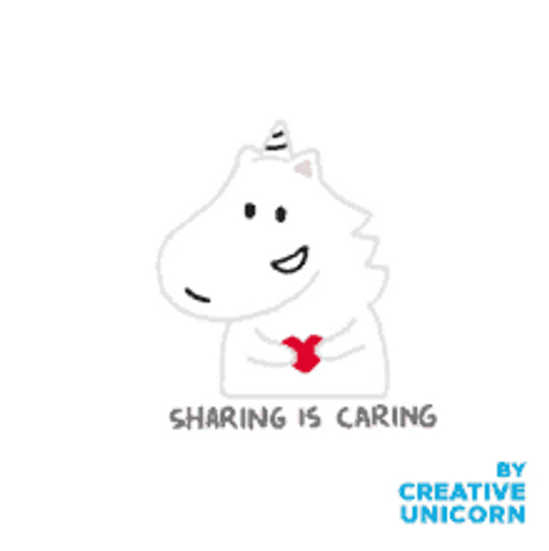 Sharing Is Caring Rainbow Unicorn Computer Design GIF