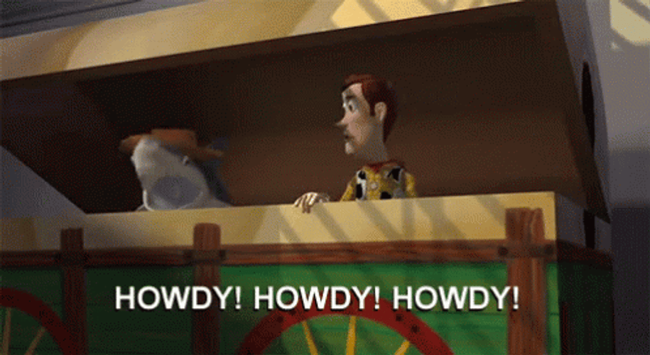 Shark And Woody Toy Story Howdy Howdy Howdy GIF