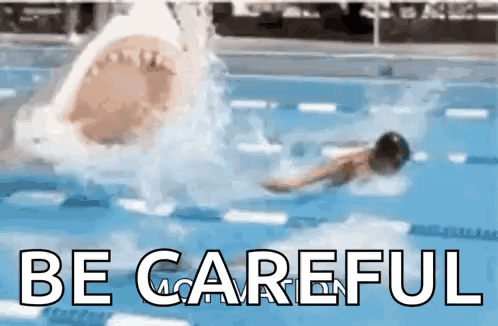 Shark Attacking Man in Swimming Pool Be Careful