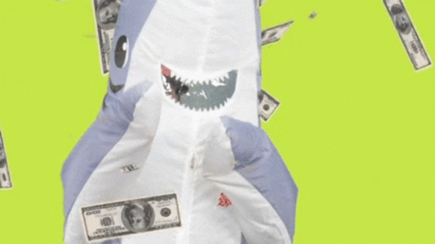 Shark Dancing In Raining Cash GIF