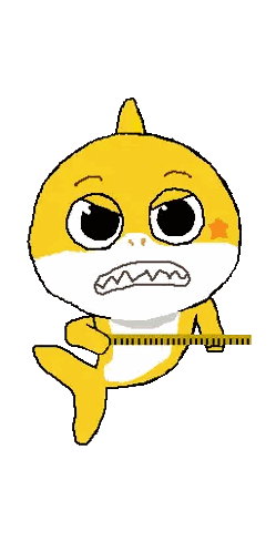 Shark Holding Ruler In Mouth