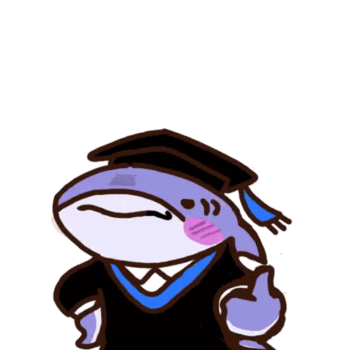 Shark in Graduation Cap and Gown Says Good Job