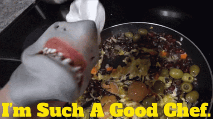 Shark Puppet I'm Such A Good Chef GIF