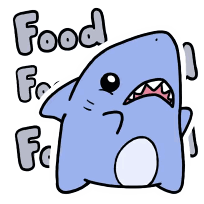 Shark With Food Text Below