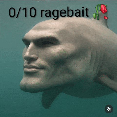Shark With Man's Face 0/10 Ragebait GIF