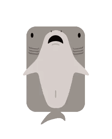 Shark with Open Mouth and Closed Eyes