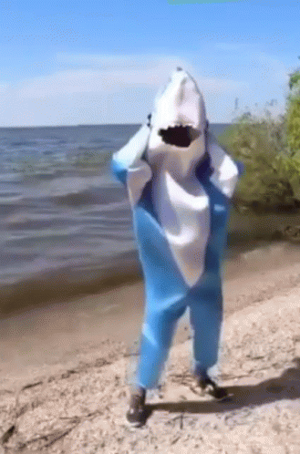 Shark With Open Mouth Swimming GIF