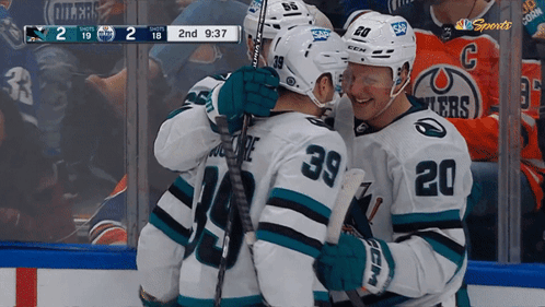 Sharks Vs Oilers Hockey Game GIF