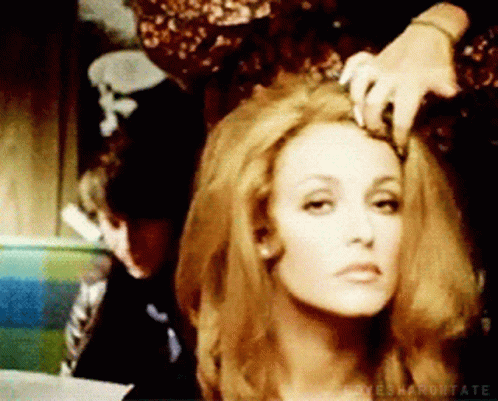 Sharon Tate Getting Hair Fixed GIF