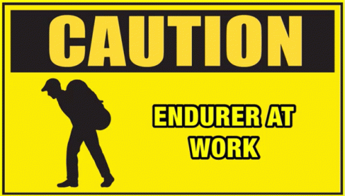 Sharp Caution Endurer At Work Signage GIF
