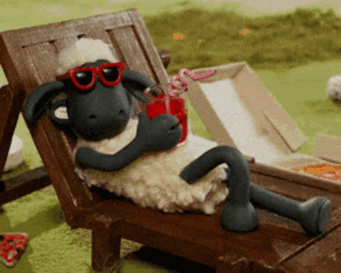 Shaun The Sheep Sun Bathing GIF