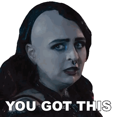 Shaved Head Woman Saying You Got This