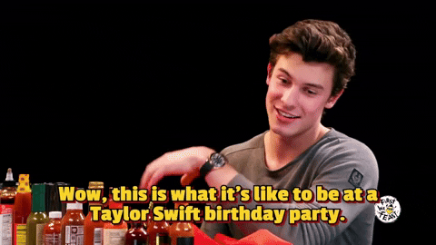 Shawn At Taylor Swift Birthday GIF