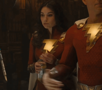 Shazam 2 Mary Bromfield Drinks Water GIF
