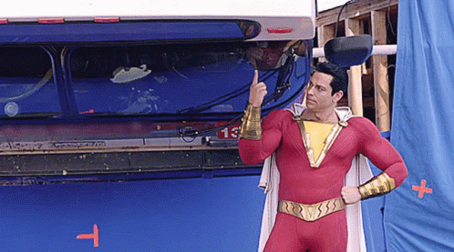 Shazam Holds The Head Of Truck GIF