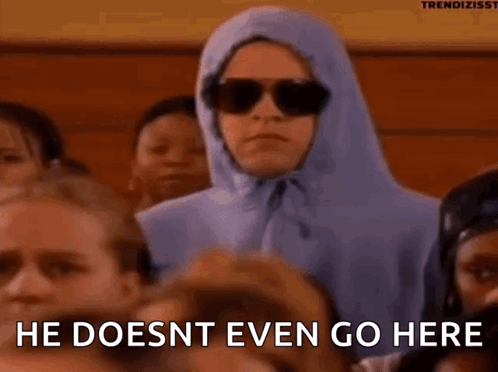 She Doesn't Even Go Here Hiding Damian GIF