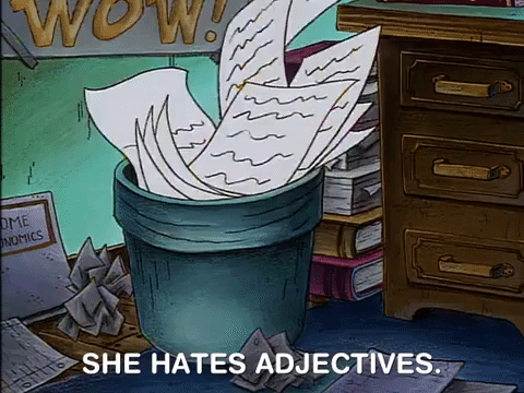 She Hates Adjectives GIF