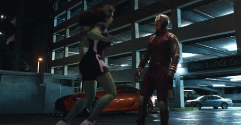 She Hulk Daredevil Fight GIF