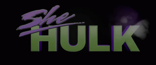 She-Hulk Logo Purple Green Letters GIF