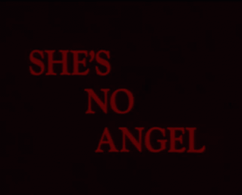 She's No Angel In Red On Black GIF